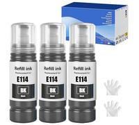 114 Tinta Compatible con Epson 114 Cartucho de Tinta Multipack para ET-8500 ET-8550 Impresora (3-Pack, 3 Negro)