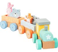 Small Foot 11470 Tren de Madera Bosque de Verano, clásico Juguete de Madera con Lindas Figuras de Animales en Colores agradables.
