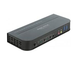 11482 interruptor KVM Negro, Switch KVM 7680 x 4320 Pixeles, 8K Ultra HD, Negro