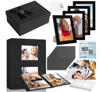 115 Piezas Album Photo 10x15,200 Photos Album Photo Pochette,10 Marco de | Fotos Magnético para Refrigerador,4 Bilderrahmen Schwarz 10x15cm,papel fotográfico,con Caja de Regalo,pour Famille,Mariage
