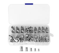 115 Piezas Tuercas Remachables, Remaches Roscados de Acero Inoxidable, Remachadora de Tuercas de Roscas M3 M4 M5 M6 M8, Insertos Roscados de Inserción de Cabeza Plana para Madera Muebles