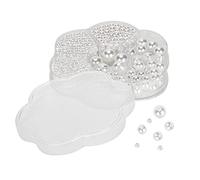 1150 Perlas Redondas, Cuentas Blancas de Imitación, Suministros Decorativos para Hacer Joyas con Caja de Plástico, para Hacer Joyas DIY