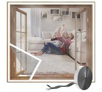 115x120cm PelíCula De Aislamiento,Plastic Window Covering with Double-Sided Tape,Insulator Seal Kit for Windows Winterizing for Winter-Blanco