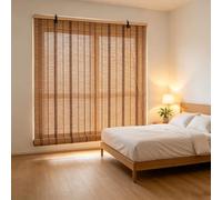 115x300cm Estor de Bambú Natural 50% Filtro Luz | Persiana Enrollable Bambú | Privacidad Diurna, Antideslumbramiento |Cortina para Ventana - Decoración Rústica para Ventanas y Terrazas