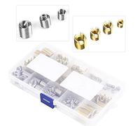 116 piezas Insertos ranurados de rosca autorroscante y juego de combinación de insertos de rosca de alambre de acero con caja, herramientas de reparación de roscas para M3/M4/M5/ M6/M8/M8/M12