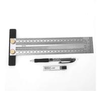 (1161) Regla de trazado de agujeros tipo T de acero inoxidable, herramienta de marcado para carpintería
