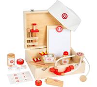 11695 Maletín de médico, small foot, de Madera Natural, Juego de niños, con Muchos Accesorios, a Partir de 3 años.