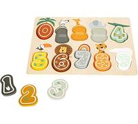 11702 Puzle números Safari, small foot, con Motivos de Animales, en Madera, a Partir de 12 Meses.