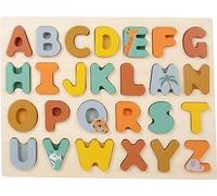 Small Foot-11703 ABC Safari small foot, de Madera, a Partir de los 2 años de Edad. Elefante Puzzles, Multicolor (11703)