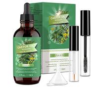 118 ML de Aceite de Ricino 100% Puro Prensado en Frío Estimula el Crecimiento del Cabello, las Pestañas y las Cejas, la Barba, las Uñas, el Cuerpo y el Rostro