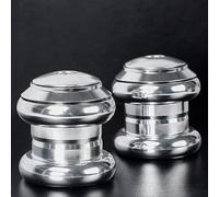 118 Threadless Road Bike Headset Kit 34mm Cojinete externo Construcción sellada Compatible con tubo de cabeza común Tenedor Aleación de aluminio (Plata)