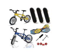 (11838) Kit de rampa para parque de patinaje de dedos con 1 monopatín de dedos y mini patinete.