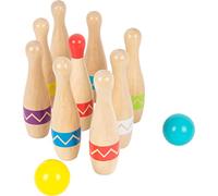 11912 Juego de Bolos Active, small foot, Madera cert. FSC® 100%, Juego Interior y Exterior, a Partir 3 años de Edad.