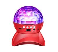 (11cm, red) Led Disco Ball Bluetooth Speaker, 360 Degree Rotating, Creative Gift, Durable Abs, 3w, 100hz-20khz, Night Light