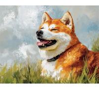 11CT Animal Perro Kits De Punto De Cruz Akita Inu De Fantasía Kits De Punto De Cruz Contado Para Adultos,Principiantes,Patrones Estampados,Juego De Bordado Para Decoración De Arte Mur 60x80cm