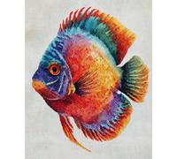 11CT Diy Kits De Bordado Punto Cruz Dibujos De Animales Marinos Con Peces Kits De Punto De Cruz Impreso, Juego De Bordado Estampado Para Adultos, Arte De Pared Con Bordado, Decoración De 60x80cm