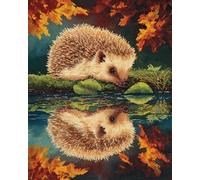 11CT Kit De Bordado Estampado Retrato De Animal Erizo Kits De Punto De Cruz Para Adultos, Juego De Bordado Estampado Preimpreso, Kit De Manualidades Para Bricolaje, Decoración Del Hogar 60x80cm