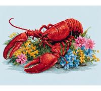 11CT Kit De Punto De Cruz Con Estampado Animales Y Flores De Langosta Kits De Punto De Cruz Para Adultos, Juego De Bordado Estampado Preimpreso, Kit De Manualidades Para Bricolaje, Decor 60x80cm