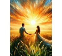 11Ct Pareja De Anime Diy Kits De Bordado Punto Cruz Paisaje Del Amanecer Cross Stitch Kit De Herramienta De Puntada Cruzada Contada A Mano Punto De Cruz Con Estampado Con Tela De Lona 60x80cm