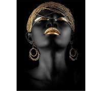 11CT Punto De Cruz Kit Completo Kit De Bordado De Mujer Africana Retrato De Una Mujer Kits De Punto De Cruz Preimpresos Para Adultos，Decoración De Arte De Pared Diy Para Principiantes 40x50cm