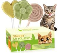 11pc Lollipop Golosinas Liofilizadas de Hierba Gatera, para Controlar Las Bolas de Pelo y Promover un Pelaje Saludable, con Hierba Gatera, Aceite de Pescado, Arándano Rojo y Sabor a Leche de Cabra