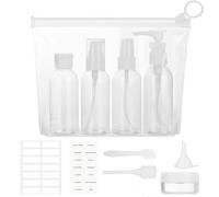 11PCS Botellas de Viaje Rellenables Portátil, 80ml Botes Vacios Avion Liquido, Botella de Viaje a Prueba de Fugas, Botes Plastico Viaje con Bolsa para Cosmético, Loción, Champú