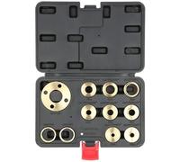 11pcs Conjuntos Guías Buje Plantilla Enrutador Latón,Kit Adaptador Tuerca Bloqueo Guía Casquillo para Carpintería Precisión,Todas Subbases Enrutador Estilo Cable Porter 5/16 a 1 Pulgada,Estuche Negro