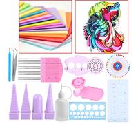 11PCS Kits de Filigrana para Principiantes con Manual, Herramientas Y Suministros de Filigrana con Almacenamiento Duradero de Filigrana, Herramienta de Crimpadora de Papel Actualizada, Pluma de Filigr