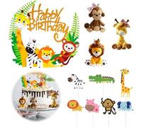 11Piezas Decoraciones Para Tartas De Animales De La Selva Adorno Pastel CumpleañOs Animales Adornos Para Tarta Con Tema De Selva Para NiñOs NiñAs DecoracióN Para Tartas De Primer