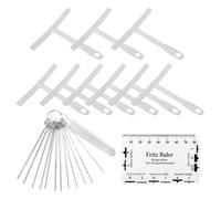 11pz Kit de Herramientas para Guitarra Luthier, Incluye 9 Medidor Radio Guitarra Regla 1 Regla Medidor Acción Cuerda y 1 Limas por Cejuela para Reparación de Bajos
