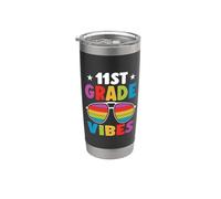 11st Grade Back To School Sunglasses Vibes Retro First Day Vaso térmico de acero inoxidable de doble pared