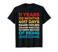 11th Birthday 11 Years of Being Awesome Vintage 11 Years Old Camiseta