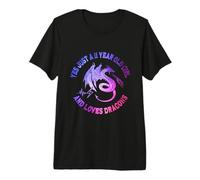 11th Birthday 11 Years Old Girl and Loves Dragons Cute Girls Camiseta Premium
