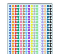 12.000 Piezas, 8mm - Gomets Colores Surtidos, Pegatinas Redondas Adhesivos - 16 Colores