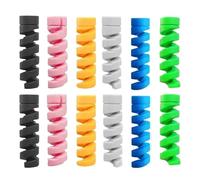 12-1 Uds Protector de Cable Cable de carga de silicona enrollador en espiral cubierta protectora de Cable for organizador de Cable de teléfono(12pcs (Mixed))
