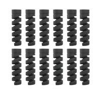 12-1 Uds Protector de Cable Cable de carga de silicona enrollador en espiral cubierta protectora de Cable for organizador de Cable de teléfono(12pcs (Black))