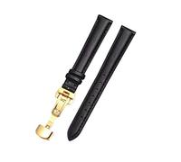 12/13/14/15/16/17/18/19/20mm Broche de pasador/hebilla de mariposa opcional Correa de reloj de cuero de vaca amigable con la piel de color sólido para mujer con herramientas de instalación, 18mm