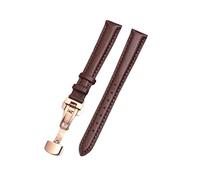 12/13/14/15/16/17/18/19/20mm Broche de pasador/hebilla de mariposa opcional Correa de reloj de cuero de vaca amigable con la piel de color sólido para mujer con herramientas de instalación, 18mm