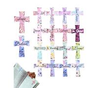 12/16/24 PCS Magnetic Cross Bookmarks Christian for Bible Study, Readers, Teachers, Students, Magnetic Bookmarks with Inspiration Quotes, Christian Religious Catholic Gift (16pcs-A)