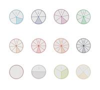12/16 piezas de círculos de fracción para el aula, accesorios educativos, círculos fáciles de montar para matemáticas, práctica de matemáticas, fracción colorida
