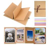 12×18 cm Plegable Álbum de Fotos DIY Scrapbook,34 Lado DIY Album para Pegar Fotos con Esquinas de Foto,Álbum de Foto de Estilo Acordeón,para Aniversario,Boda,Cumpleaños de Niños,Día de San Valentín