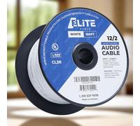 12/2 Cable de cable de altavoz de audio, 12 AWG/2 conductores, lista UL, CMR/CL3R, (Riser/in-Wall & Outke/In-Ground (Direct Burial)- 100% libre de oxígeno puro de cobre desnudo (OFC), cable a granel de 100 pies (65 hilos) blanco