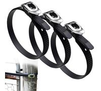 12/20 Inch Heavy-Duty Stainless Steel Grip Lock Straps - Reusable Ratchet Zip Ties for Outdoor Fencing, Poles, Gates, Pipes, and Heavy-Duty Securing Tasks(3pcs,12IN)