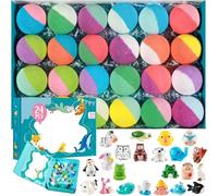12/24 bombas de baño para niños con sorpresa, bombas de baño para niños, accesorios de baño para niños, set de regalo en la serie de animales marinos, coloridas bombas de baño con animales marinos