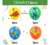 12/32/60 piezas de globos de látex de dinosaurio EDWEAT, adecuados para , decoraciones de aula - Juego de globos multicolor con formas de , estegosaurio, triceratops para y suministros