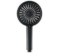 12,5 cm Big Panel Shower Head, 5 modos ajustables de alta presión, juego de lluvia de alta presión, cabezal de ducha con pantalones, accesorios de baño (negro)