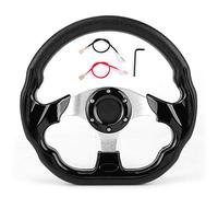 12.5 inch Racing Steering Wheel | 320mm Drift Wheel with Glossy Black Finish & Horn Button | Universal Car Steering Wheel for Most Vehicles with Standard Hub Adapter