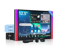 [12.5" QLED] Radio de Coche Android 1 DIN y 2 DIN, Pantalla Flexview, DVR de Doble Cámara, Visión IA, LiveView Re-Moto, Audio 7.1.2, RCA 4V, Entrada HDMI,4G LTE, CarPlay y Android Auto inalámbricos