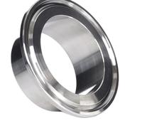 12,7-133Mm 0,5 "0,75" 1 "1,5" 2 "2,5" 3 "4" Tri abrazadera SUS 304 accesorio sanitario de acero inoxidable virola de soldadura cerveza casera(Size:51mm Ferrule 64)