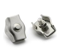 12 abrazaderas de cable de acero inoxidable de un solo perno M2 para cables de 1/16"" de di metro.